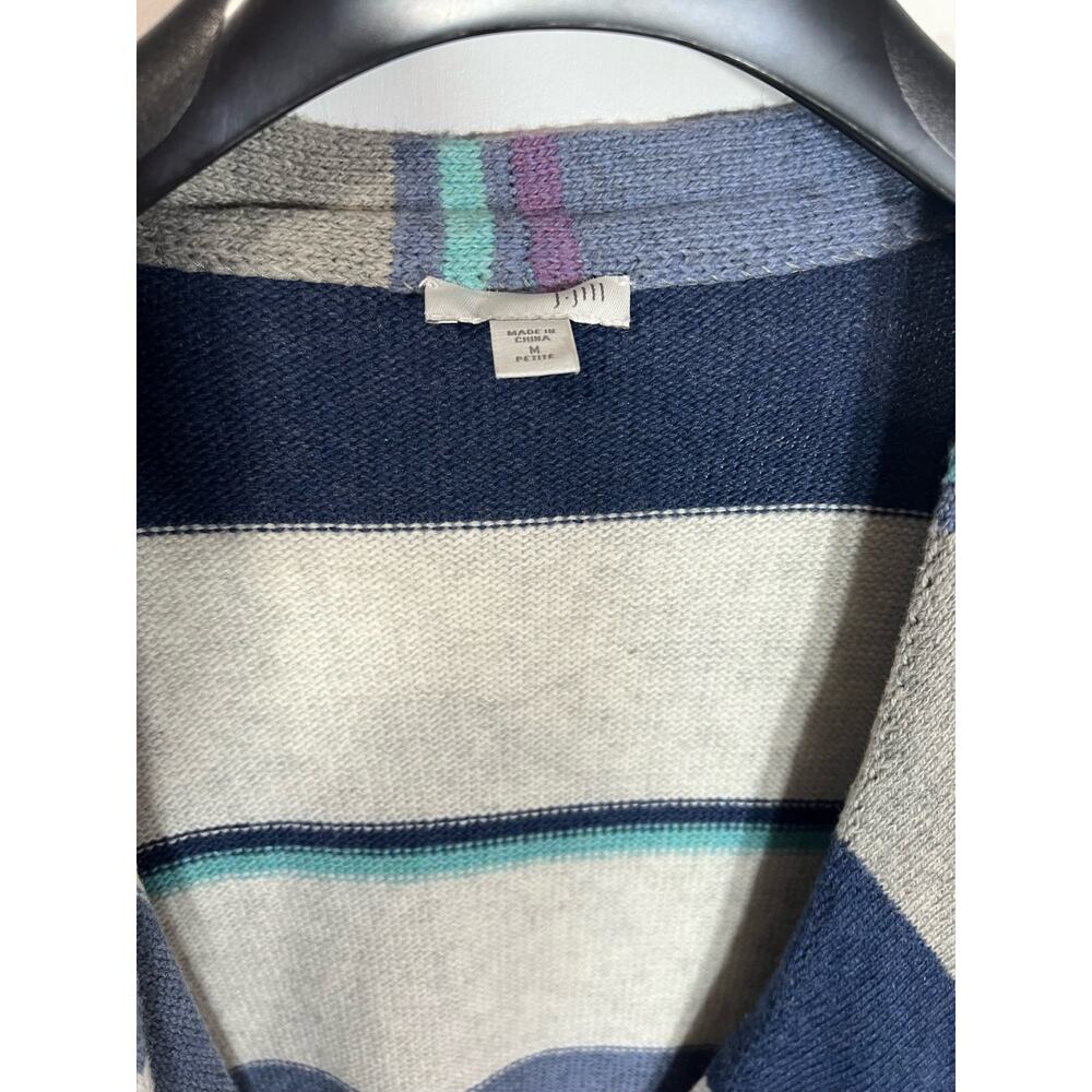 J.Jill Open Front Striped Sweater‎ | Womens Size M Medium Petite | Long Sleeve - Picture 5 of 9